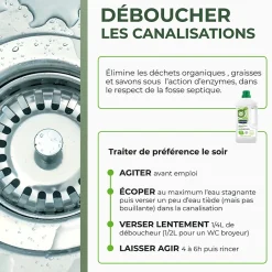 Starwax Déboucheur 3 en 1 aux enzymes SoluVert 1L