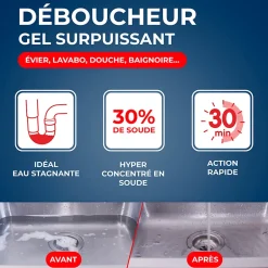 Starwax Déboucheur gel à la soude canalisations cuisine et salle de bains 1L Discount