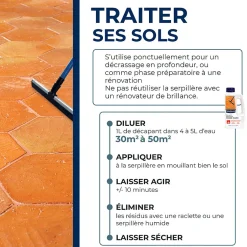 Starwax Décapant avant protection tomettes et terres cuites 1L