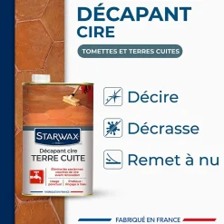 Starwax Décapant cire tomettes et terres cuites 1L