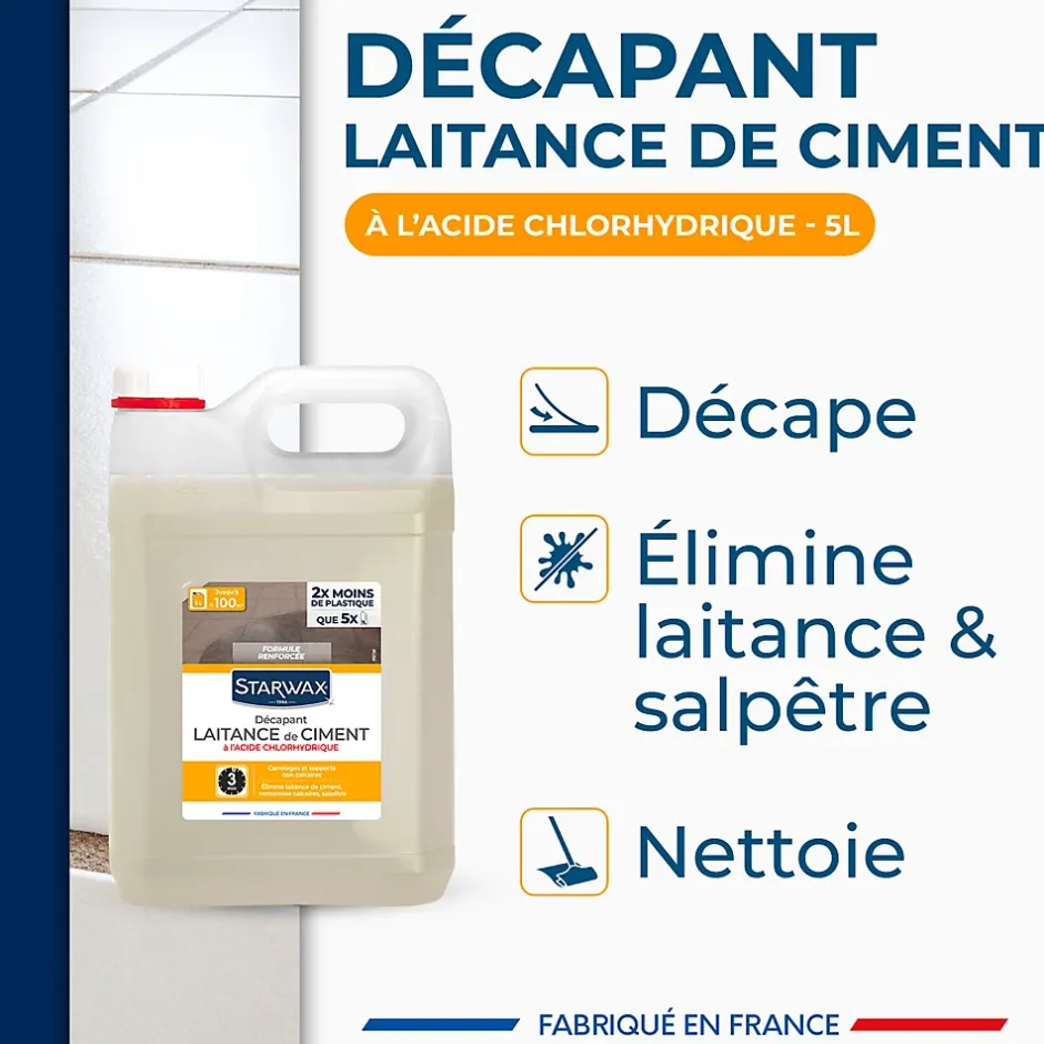 Starwax Décapant laitance de ciment carrelages 5L Sale