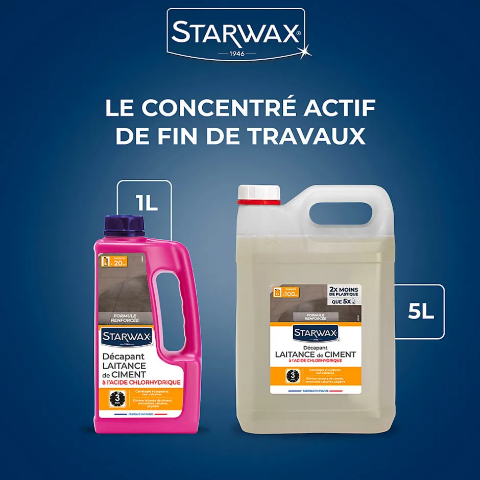 Starwax Décapant laitance de ciment carrelages 1L