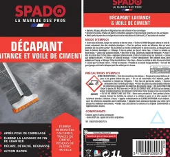 Spado Décapant laitance et voile de ciment professionnel 1L