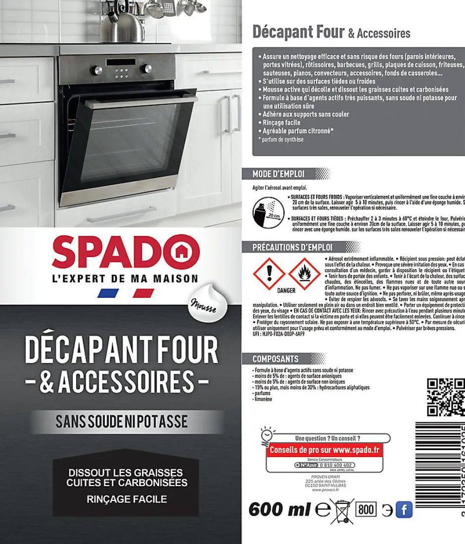Spado Décapant pour four et accessoires 600ml