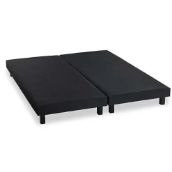 Deko Dream Rakenne Lot de 2 Sommiers tapissiers a lattes 180 x 200 cm - Bois massif noir + Pieds