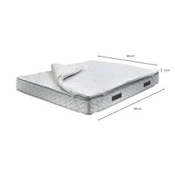 Talamo Italia Demolo surmatelas double, Surmatelas pour améliorer la posture, Surmatelas en mousse à mémoire de forme, 140x190xh5 cm Clearance