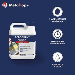 Metaltop Derochant Galva Aluminium Chrome Béton - 60 L - Métaltop