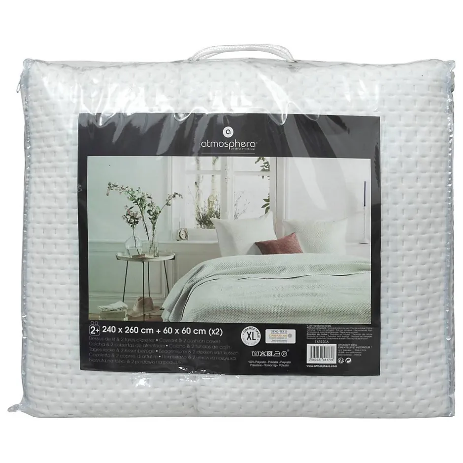 Atmosphera Créateur D'Intérieur Dessus de lit + 2 taies Dolce - ivoire 240x260 cm - Atmosphera Clearance