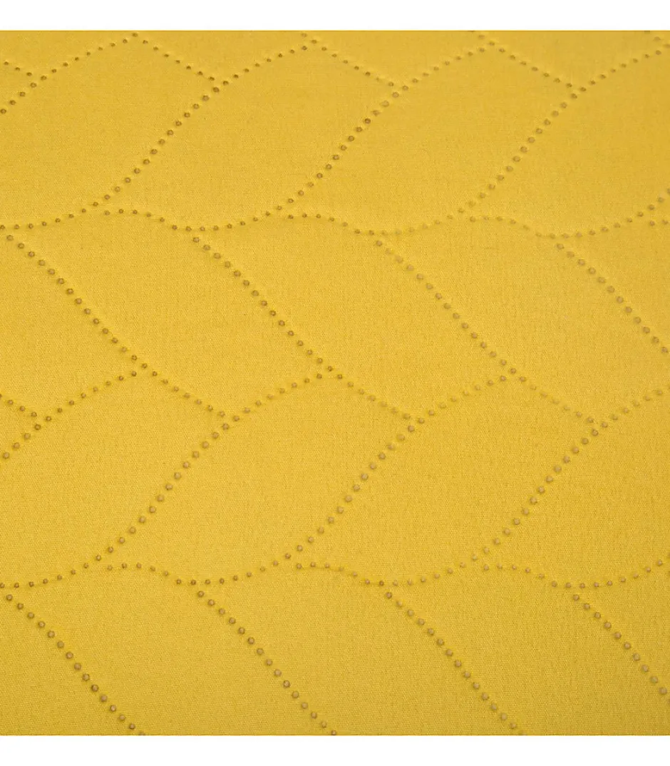 Atmosphera Créateur D'Intérieur Dessus de lit + 2 taies "Tressé" jaune moutarde - 260x240 cm - Atmosphera Clearance