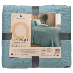 Atmosphera Créateur D'Intérieur Dessus de lit Arabesque bleu minéral 260x240cm - Atmosphera Discount