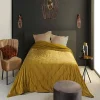 Linder Dessus de lit aspect velours satiné - 240 x 250 cm - Doré Best