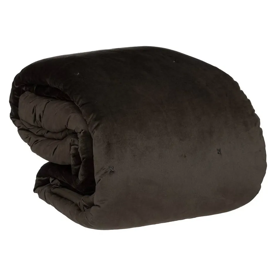 Atmosphera Créateur D'Intérieur Dessus de lit Baklo en velours 240x260cm gris foncé - Atmosphera Clearance
