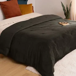 Atmosphera Créateur D'Intérieur Dessus de lit Baklo en velours 240x260cm gris foncé - Atmosphera Clearance