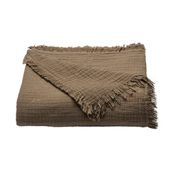 Dessus de lit gaze de coton (270x250 cm - Marron chocolat)