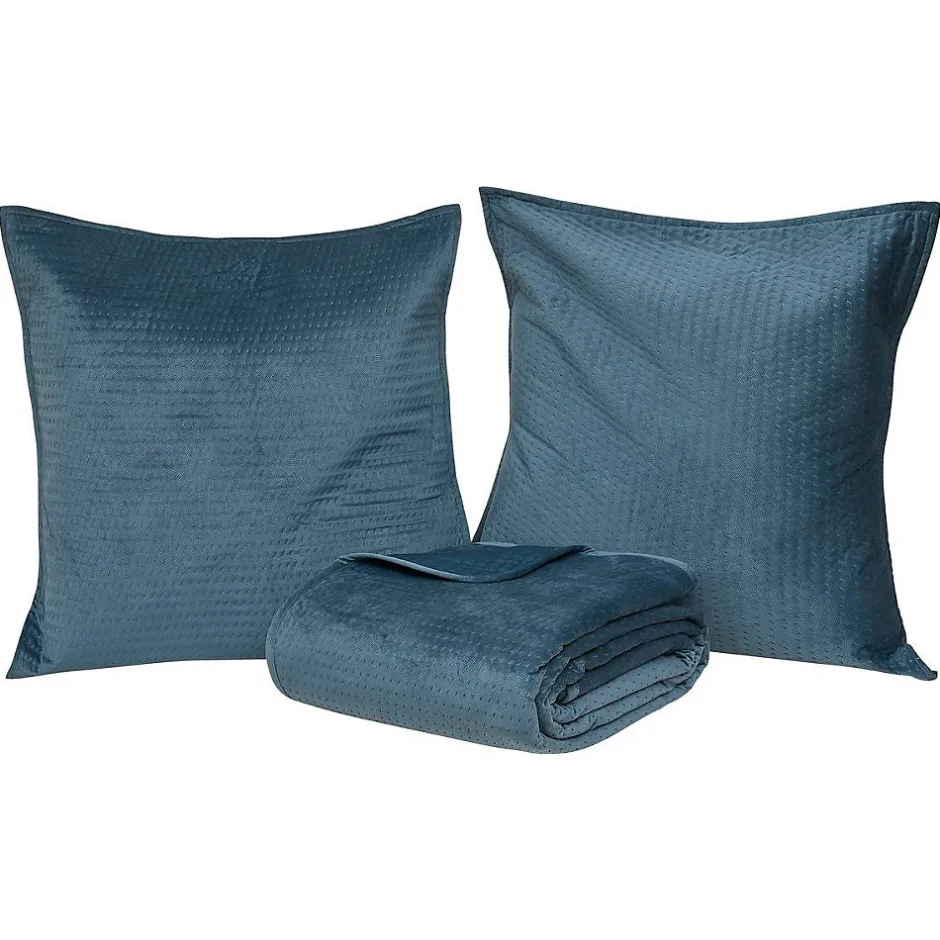 Atmosphera Créateur D'Intérieur Dessus de lit Lilou bleu egéen 260x240cm - Atmosphera New