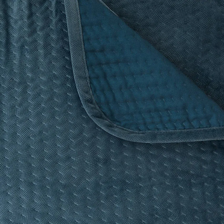 Atmosphera Créateur D'Intérieur Dessus de lit Lilou bleu egéen 260x240cm - Atmosphera New