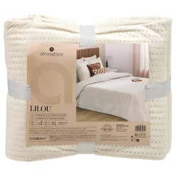 Atmosphera Créateur D'Intérieur Dessus de lit Lilou ivoire 260x240cm - Atmosphera