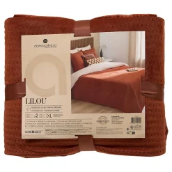Atmosphera Créateur D'Intérieur Dessus de lit Lilou terracotta 260x240cm - Atmosphera
