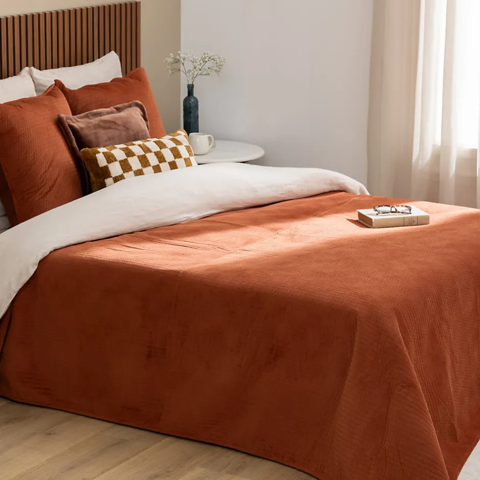 Atmosphera Créateur D'Intérieur Dessus de lit Lilou terracotta 260x240cm - Atmosphera