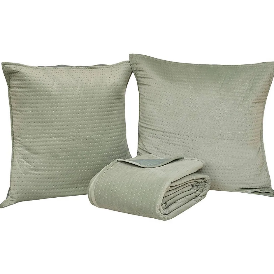 Atmosphera Créateur D'Intérieur Dessus de lit Lilou vert céladon 260x240cm - Atmosphera