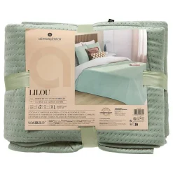 Atmosphera Créateur D'Intérieur Dessus de lit Lilou vert céladon 260x240cm - Atmosphera