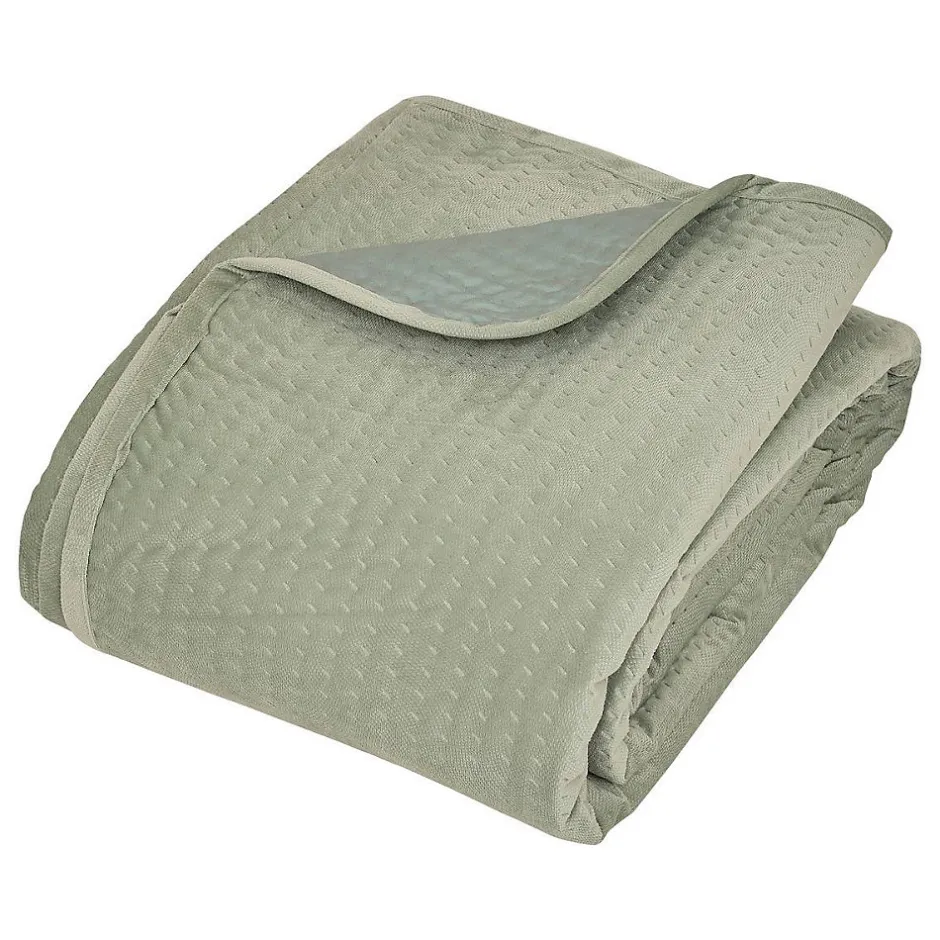 Atmosphera Créateur D'Intérieur Dessus de lit Lilou vert céladon 260x240cm - Atmosphera