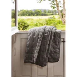 Toison d'Or Dessus de lit matelassé aspect lavé-froissé "Angkor" - Angkor Ardoise - 240 x 260 cm