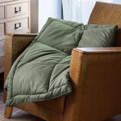 Toison d'Or Dessus de lit matelassé peau de pêche Oekotex (240x260 cm - Vert)