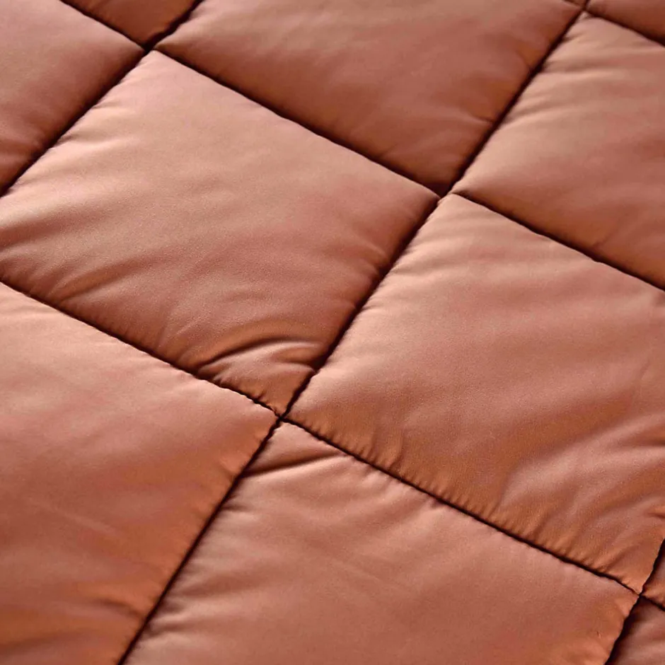 Toison d'Or Dessus de lit matelassé peau de pêche Oekotex (240x260 cm - Terracotta)