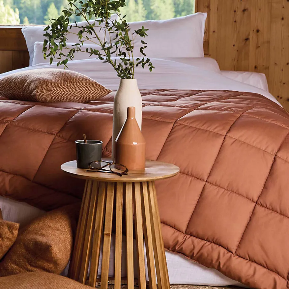 Toison d'Or Dessus de lit matelassé peau de pêche Oekotex (240x260 cm - Terracotta)