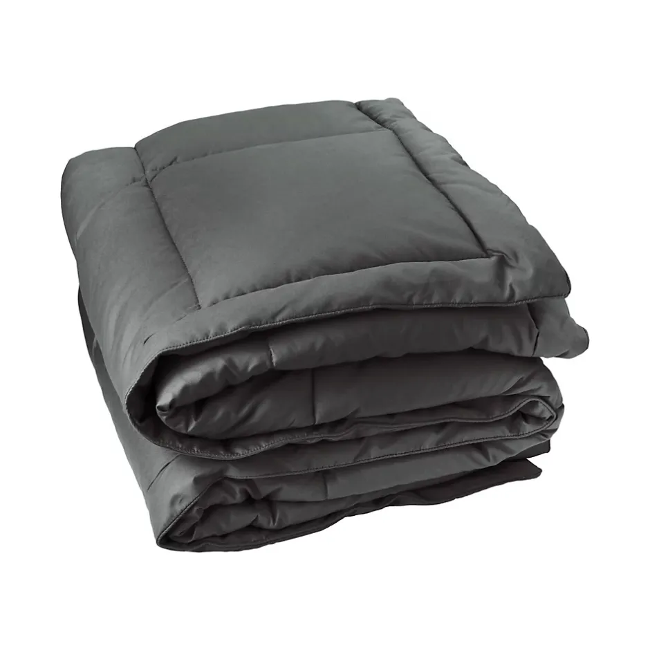 Toison d'Or Dessus de lit matelassé peau de pêche Oekotex (220x240 cm - Gris anthracite)