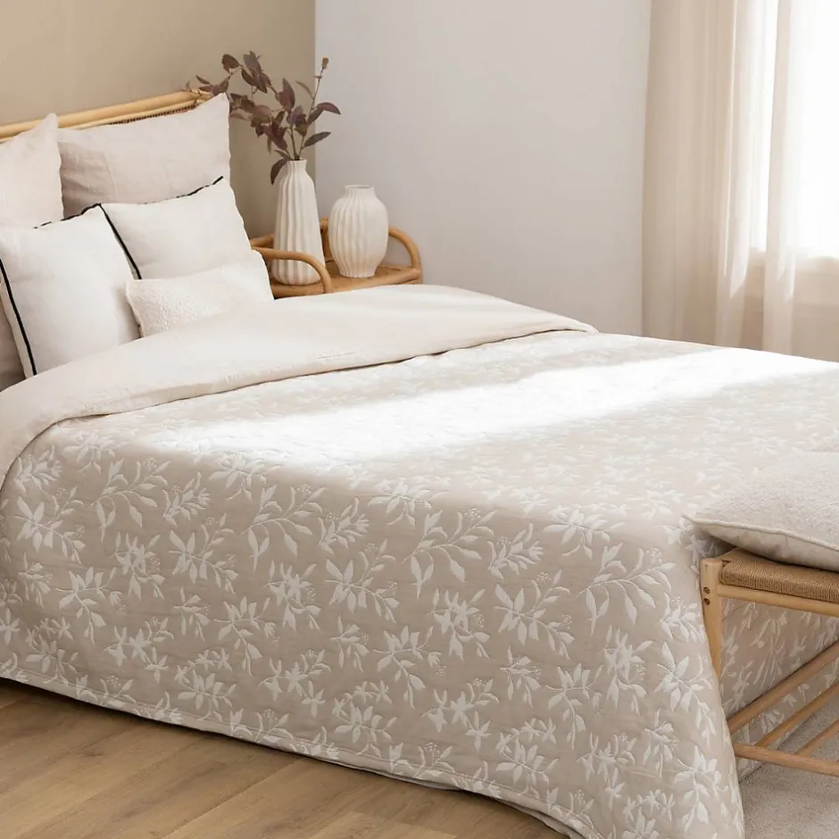 Atmosphera Créateur D'Intérieur Dessus de lit Nuvia beige lin 260x240cm - Atmosphera