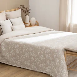 Atmosphera Créateur D'Intérieur Dessus de lit Nuvia beige lin 260x240cm - Atmosphera