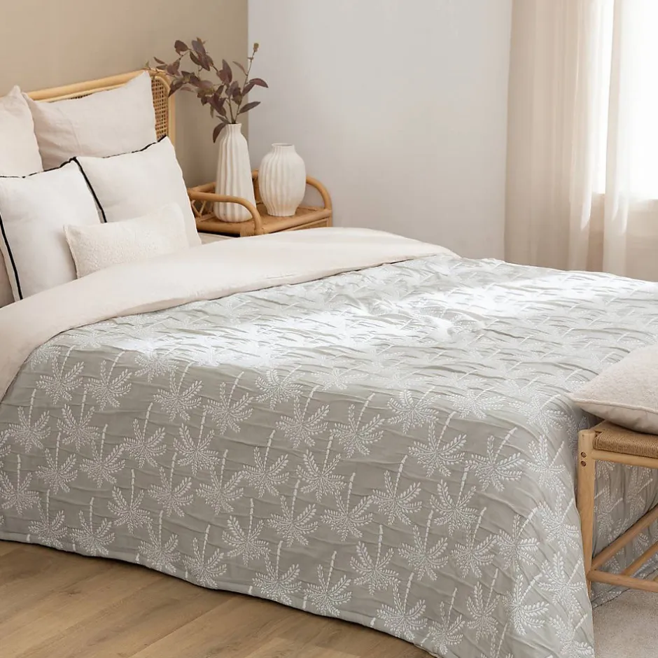 Atmosphera Créateur D'Intérieur Dessus de lit Nuvia vert céladon 260x240cm - Atmosphera
