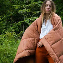 Linnea Dessus de lit polyester microfibre 240x220 cm LAZY orange ocre Sale