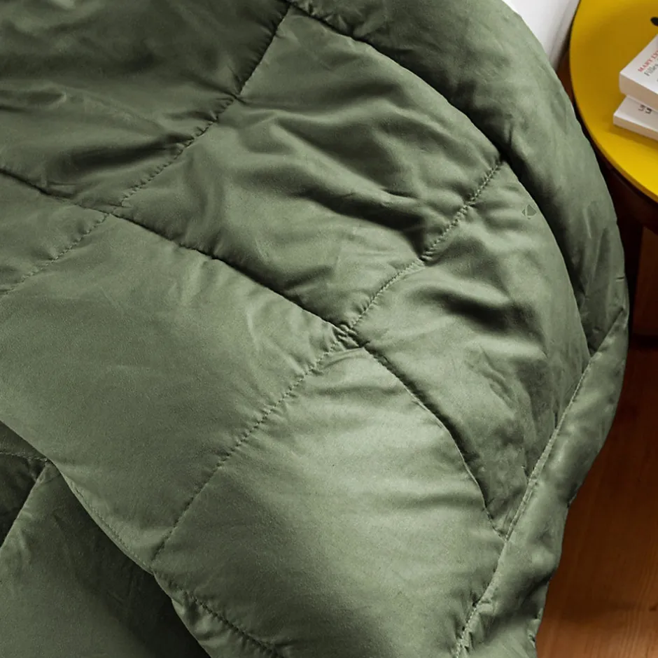 Linnea Dessus de lit polyester microfibre 260x240 cm LAZY vert argile