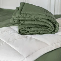 Linnea Dessus de lit polyester microfibre 260x240 cm LAZY vert argile