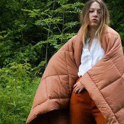 Linnea Dessus de lit polyester microfibre 160x240 cm LAZY orange ocre