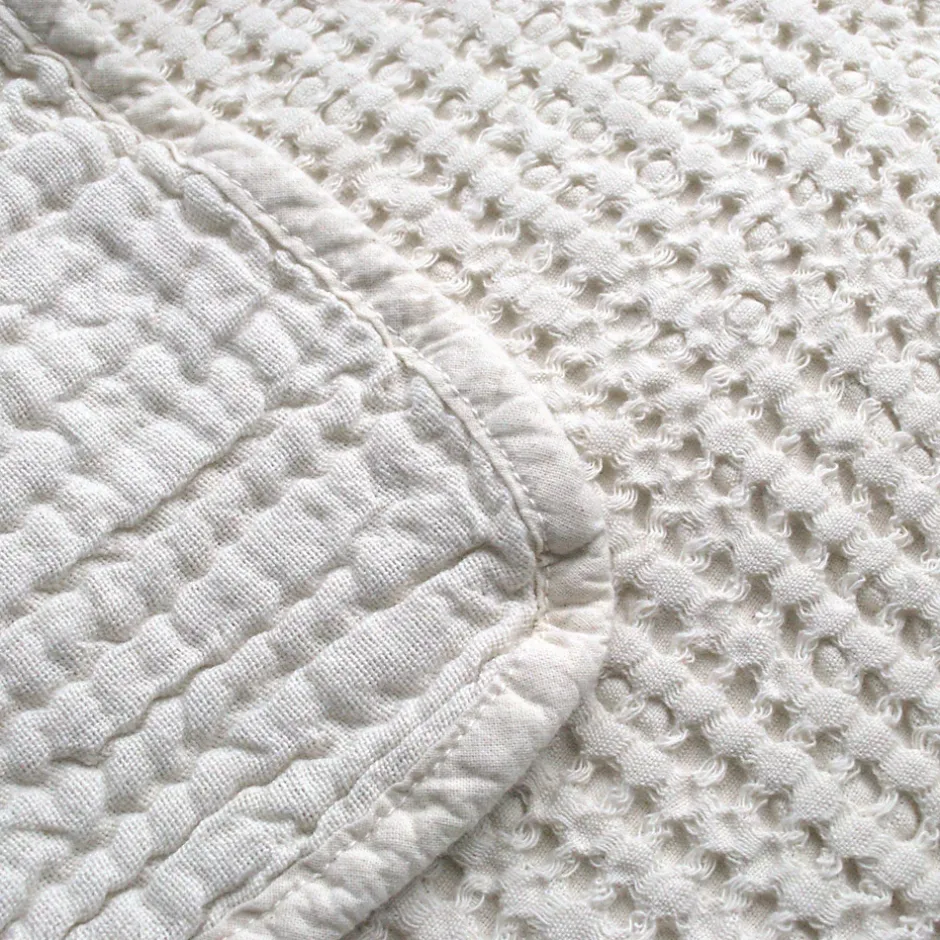 Linnea Dessus de lit réversible 270x250 cm JAIPUR en coton beige craie New