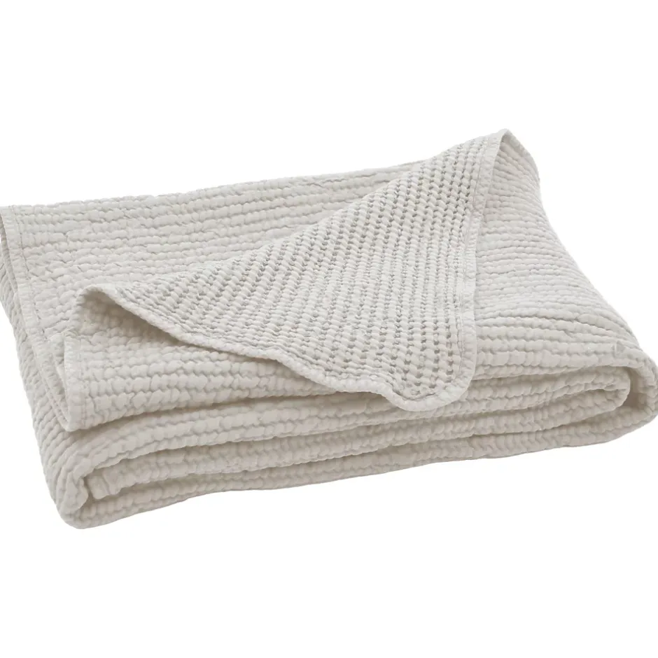Linnea Dessus de lit réversible 270x250 cm JAIPUR en coton beige craie New