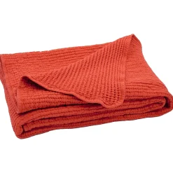 Linnea Dessus de lit réversible 180x250 cm JAIPUR coton rouge terracotta