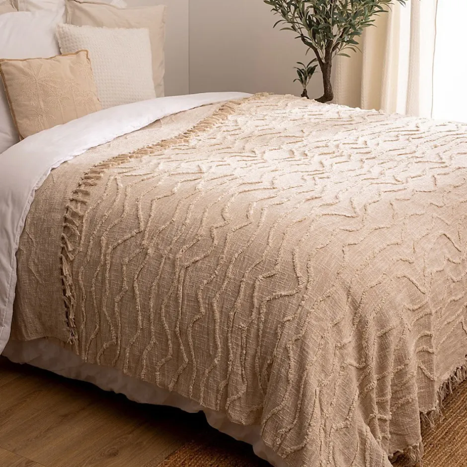 Atmosphera Créateur D'Intérieur Dessus de lit Slub tufté 240x260 coton Hot