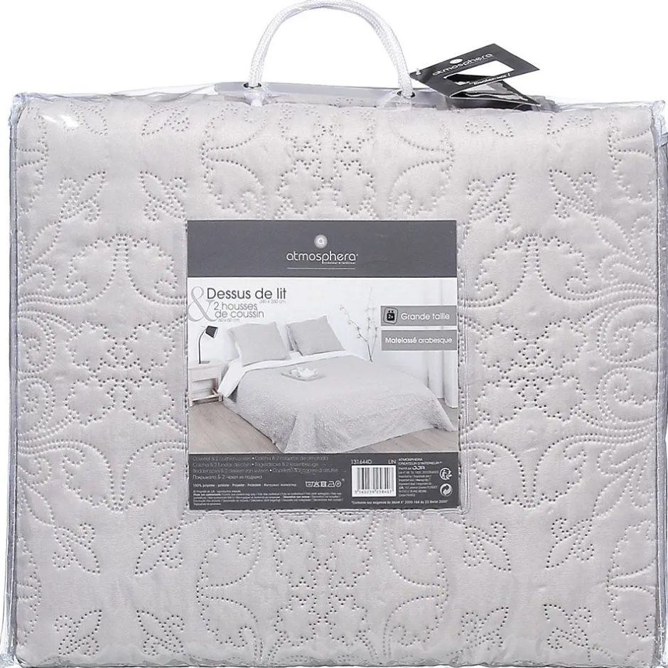 Atmosphera Créateur D'Intérieur Dessus de lit 240x260 + 2 taies Arabesque lin