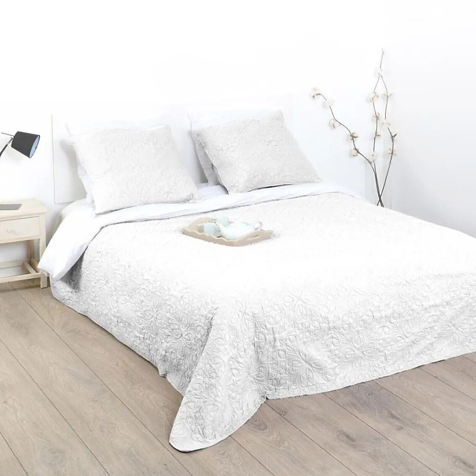 Atmosphera Créateur D'Intérieur Dessus de lit 240x260 + 2 taies Arabesque Ivoire. Sale
