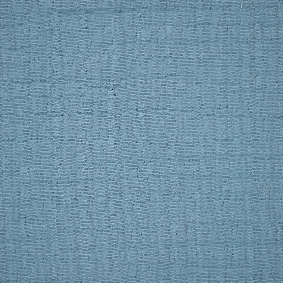 Linnea Dessus de lit 230x250 cm BREHAT 100% gaze de coton bleu orage