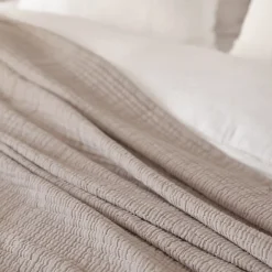 Linnea Dessus de lit 230x250 cm en coton lavé SEVILLE gris bronze Clearance