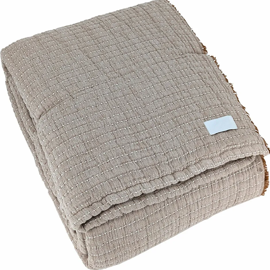 Linnea Dessus de lit 180x250 cm en coton lavé SEVILLE gris bronze
