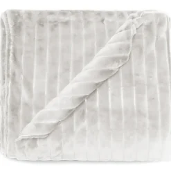 Linnea Dessus de lit 260x230 cm HERMINE fausse fourrure blanc Neige