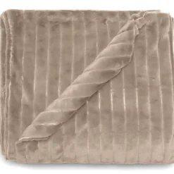 Linnea Dessus de lit 260x230 cm HERMINE fausse fourrure beige Naturel New