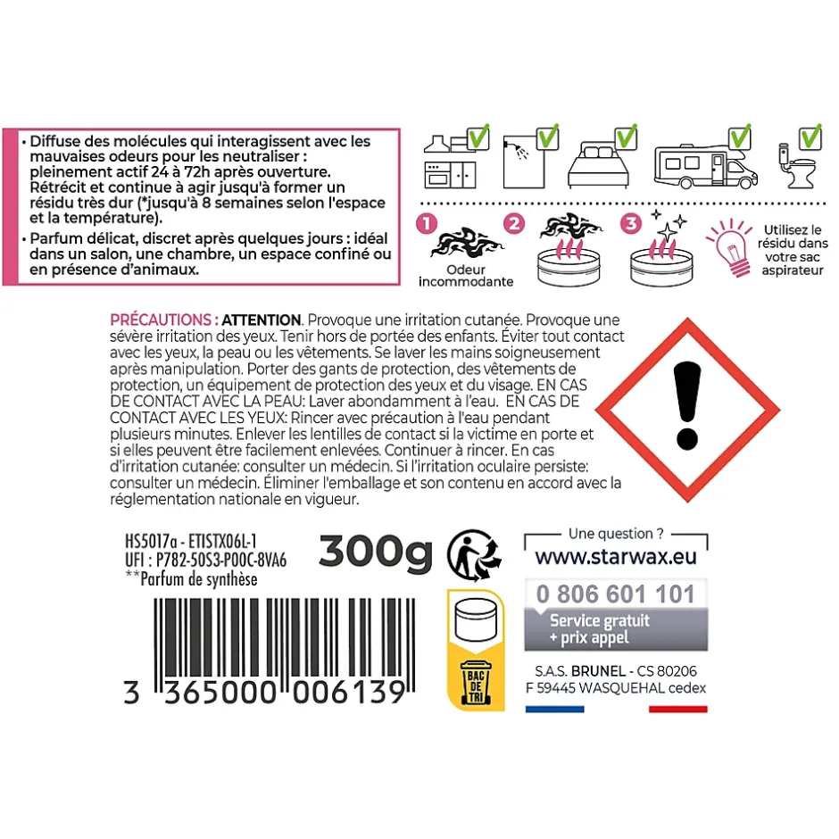 Starwax Destructeur d'odeurs fleurs de lotus 300g Online